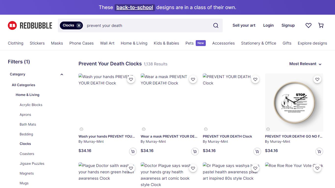 Prevent Your Death Clocks for Sale | Redbubble